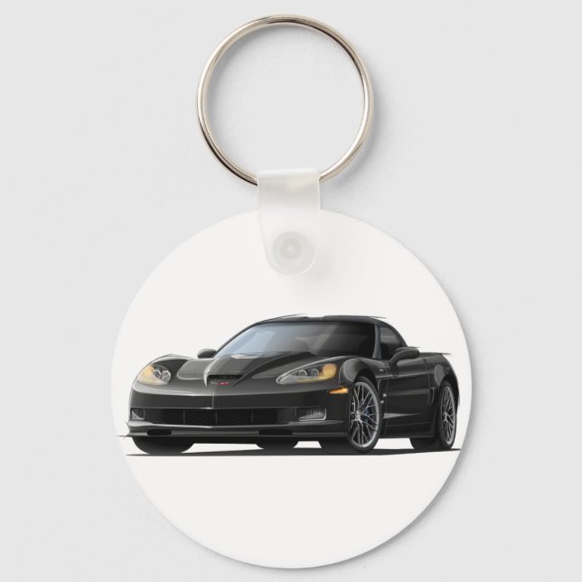 Corvette ZR1 Black Car Key Ring (Front)