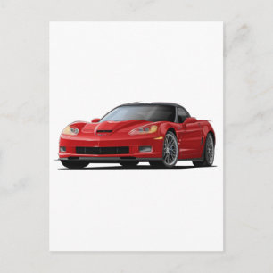 Corvette ZR1 Red Car Postcard