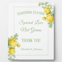 Corvid Wedding Signs Yellow Roses Personalised