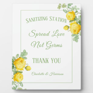 Corvid Wedding Signs Yellow Roses Personalised Plaque