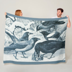 Corvids - Blackbirds Crows, Ravens Fleece Blanket