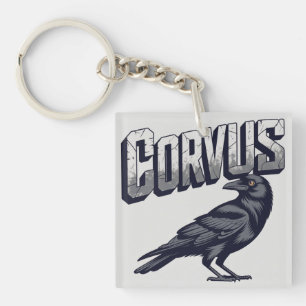 Corvus Raven Mascot Graphic Key Ring