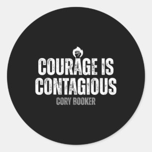 Cory Booker Courage Is Contagious Cory Filibooker  Classic Round Sticker