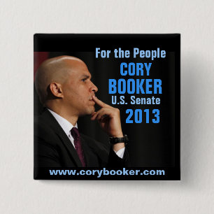 Cory Booker for Senate 15 Cm Square Badge
