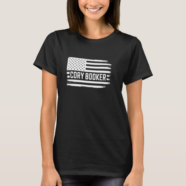 Cory Booker Patriotic USA Flag Supporter T-Shirt (Front)