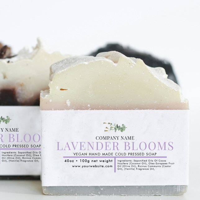 Cosmetic Bar Soap Belly Band Label Wrap Lavender Invitation Belly Band (Cosmetic Bar Soap Belly Band Label Wrap Lavender)