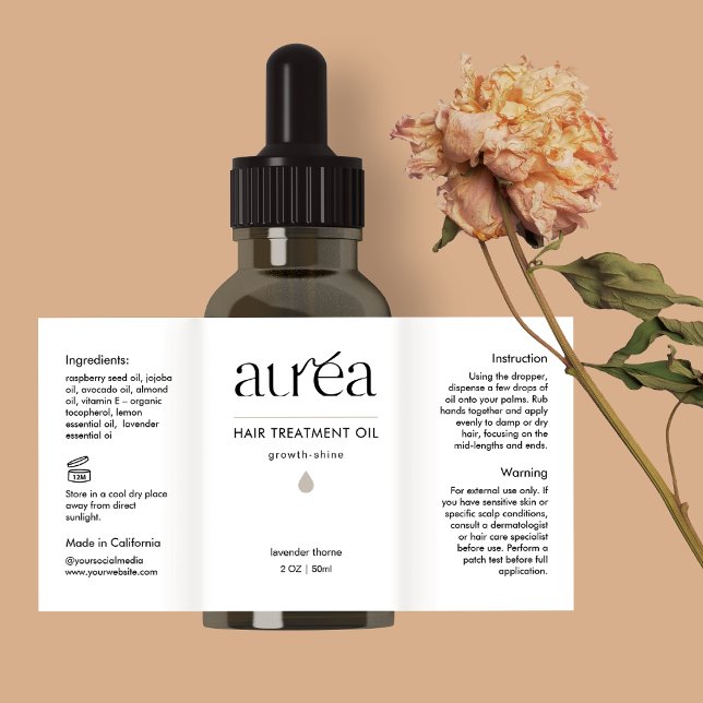 Cosmetic Beauty Bottle Product Label (Creator Uploaded)