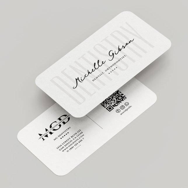 Cosmetic Dentist Dental Aesthetic Elegant White  Business Card (Cosmetic Dentist Dental Aesthetic Elegant White Business Card
)