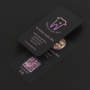 Cosmetic Dentist Dental Aesthetic Pink Black Business Card