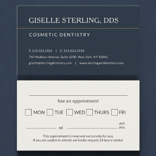 Cosmetic Dentistry Office Appointment Reminder Business Card