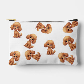 Cosmetic & Toiletry Bags (brown poodle puppy)