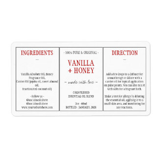 Cosmetic Vanilla Honey Ingredients