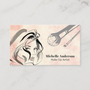 Cosmetic Women Beauty   Make Up Brushes Business Card