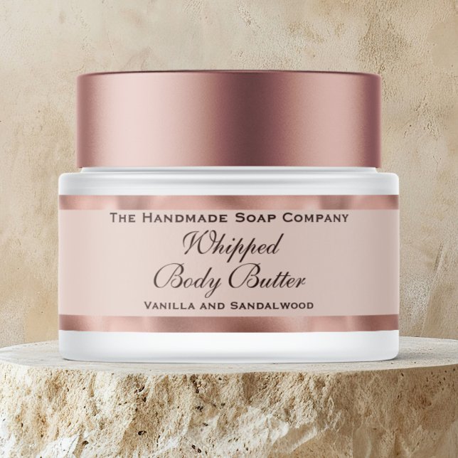 Cosmetics Body Butter Rose Gold Jar  Wrap Around Label (Creator Uploaded)
