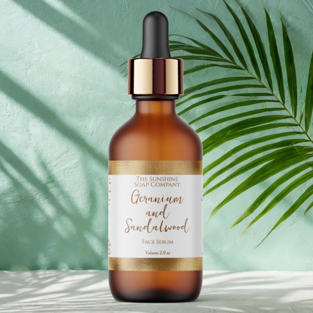 Cosmetics Bottle or Jar Label - Gold Foil Border (Creator Uploaded)