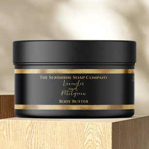 Cosmetics Jar Label - Black and Gold