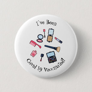 Cosmetics / make-up cartoon illustration 6 cm round badge