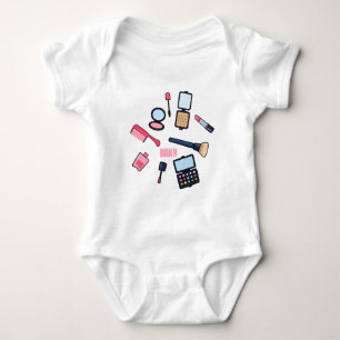Cosmetics / make-up cartoon illustration baby bodysuit