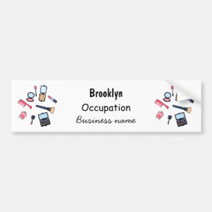 Cosmetics / make-up cartoon illustration bumper sticker