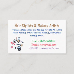 Cosmetics / make-up cartoon illustration business card