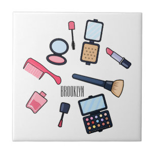 Cosmetics / make-up cartoon illustration ceramic tile