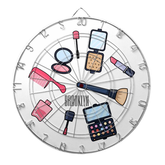 Cosmetics / make-up cartoon illustration dartboard (Front)