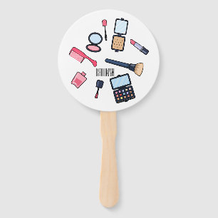 Cosmetics / make-up cartoon illustration hand fan