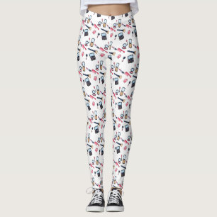Cosmetics / make-up cartoon illustration leggings