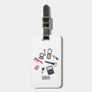 Cosmetics / make-up cartoon illustration luggage tag