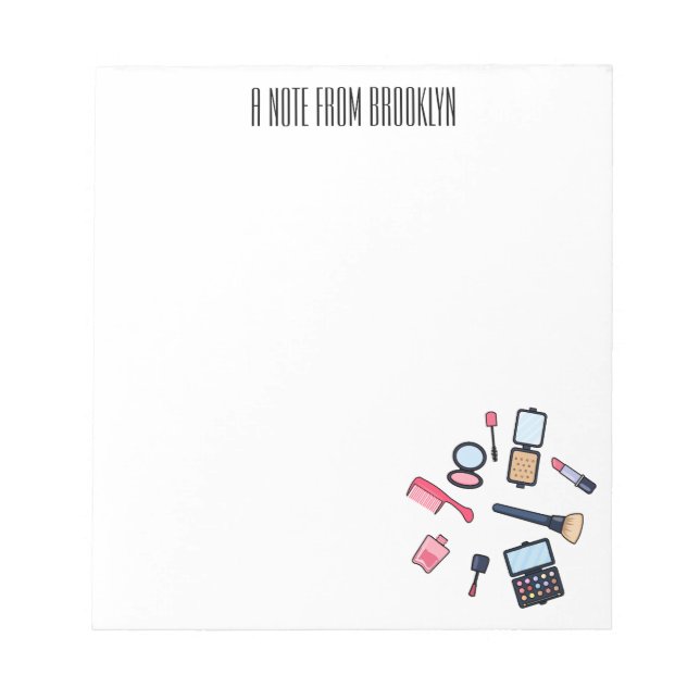 Cosmetics / make-up cartoon illustration notepad (Front)