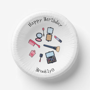 Cosmetics / make-up cartoon illustration paper plate