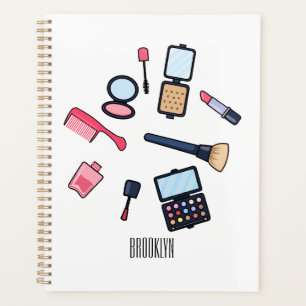 Cosmetics / make-up cartoon illustration planner