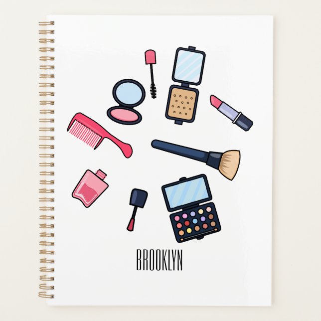 Cosmetics / make-up cartoon illustration planner (Front)
