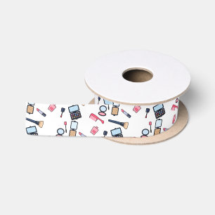 Cosmetics / make-up cartoon illustration satin ribbon
