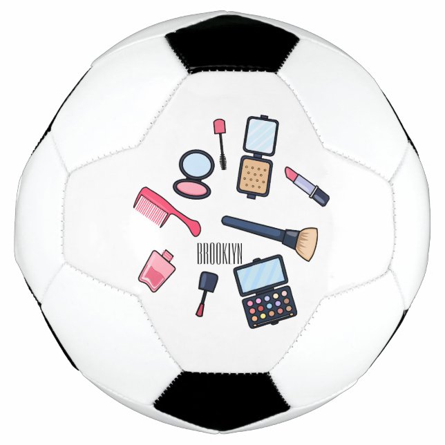 Cosmetics / make-up cartoon illustration soccer ball (Front)