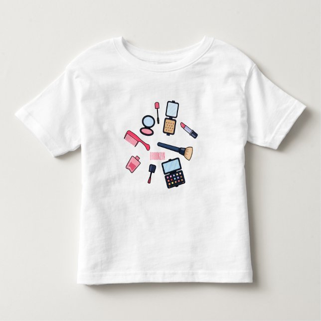 Cosmetics / make-up cartoon illustration toddler T-Shirt (Front)