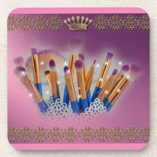 Cosmetics Makeup Brush Glamour Coaster
