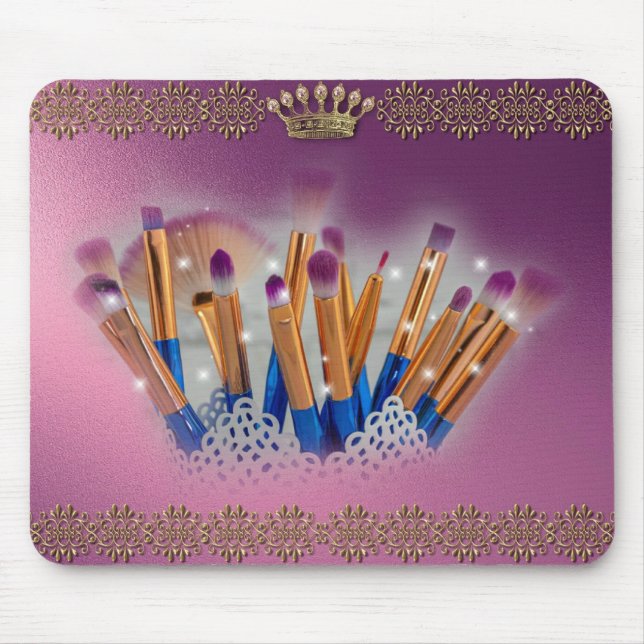 Cosmetics Makeup Brush Glamour Mouse Pad (Front)