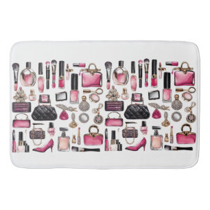 Cosmetics Makeup Brushes Nailpolish Bath Mat