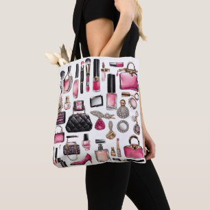 Cosmetics Makeup Brushes Nailpolish Lipstick Tote Bag