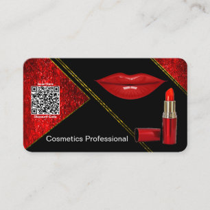 Cosmetics Professional   Red-Black   Business Card