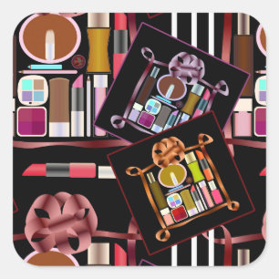 Cosmetics set square sticker