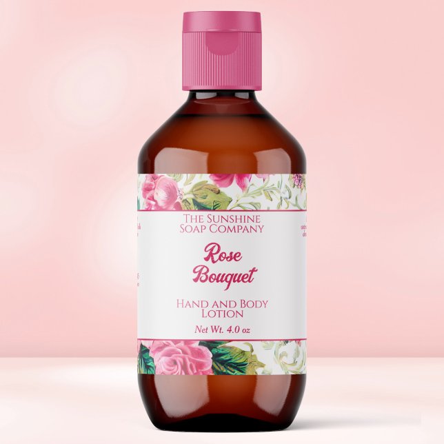 Cosmetics Soap Packaging Label - Pink Roses (Creator Uploaded)