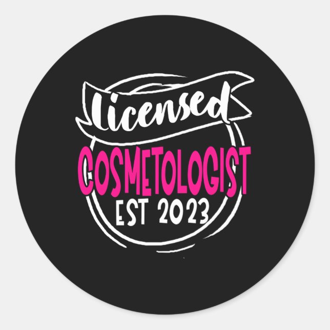 Cosmetologist 2023 Cosmetology School Graduation Classic Round Sticker (Front)