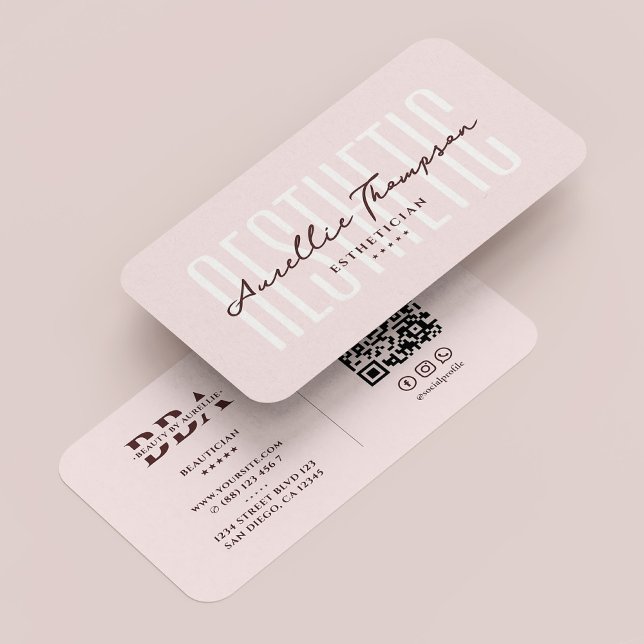 Cosmetologist Aesthetician Pink Aesthetic Modern Business Card (Cosmetologist Esthetician Pink Aesthetic Modern Business Card
)