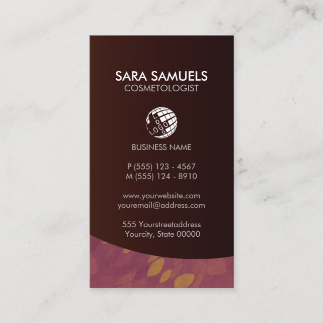 Cosmetologist Beautician Beauty Business Card (Front)