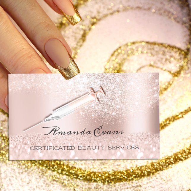 Cosmetologist Botox B12 Injections SPA Rose  Appointment Card (Cosmetologist Botox B12 Injections SPA Rose Appointment Card)