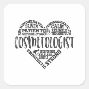 Cosmetologist, cosmetology, hair salon square sticker
