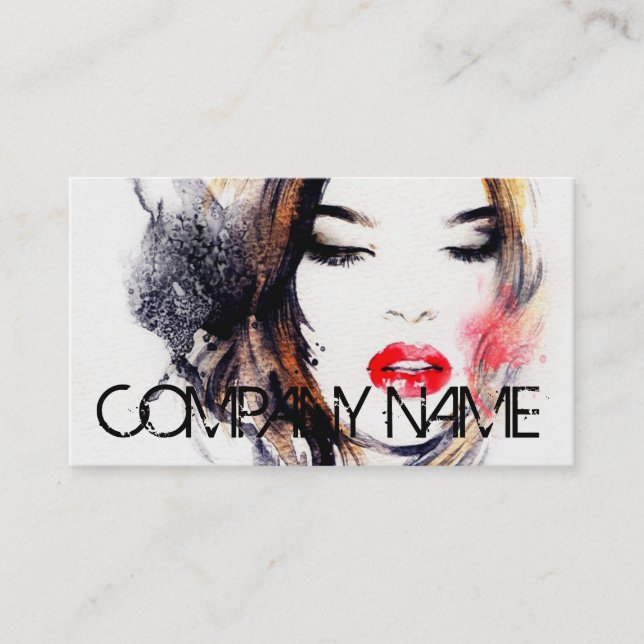 Cosmetologist Cosmetology Make-Up Artist Elegant Business Card (Front)