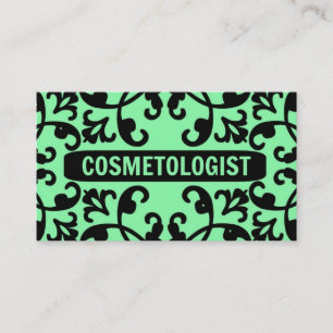 Cosmetologist Damask Business Card
